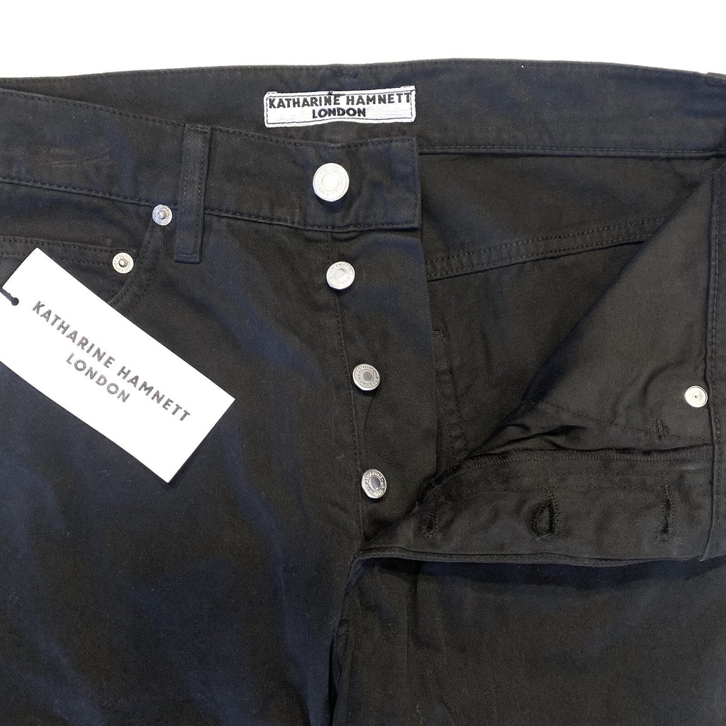 KATHARINE HAMNETT Womens Mick Cotton High Waist 5 Pocket Skinny Pants Black