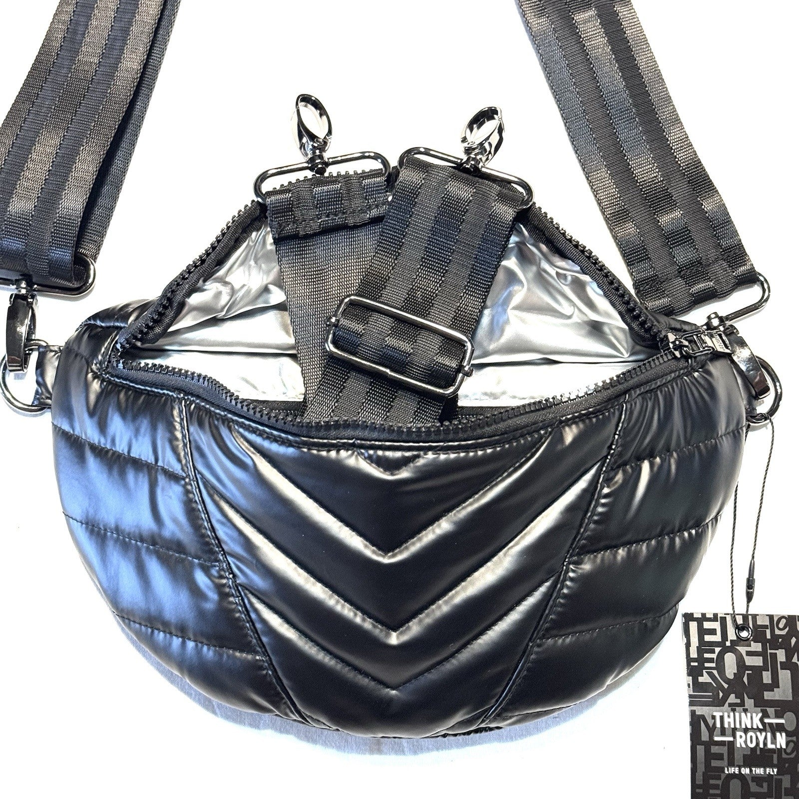 THINK ROYLN Little Runaway Sling Crossbody Waist Bag Pearl Black (MSRP $128)