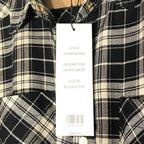 VERONICA BEARD Sierra Plaid Flannel Ruched Shirt Dress Black (MSRP $498)