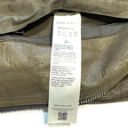 RICK OWENS Mens Classic Leather Flight Bomber Jacket Olive Green 50 -MSRP $2,745