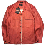 ZEGNA Mens Oasi Linen Button Front Overshirt Jacket Red XXL (MSRP $1,490)