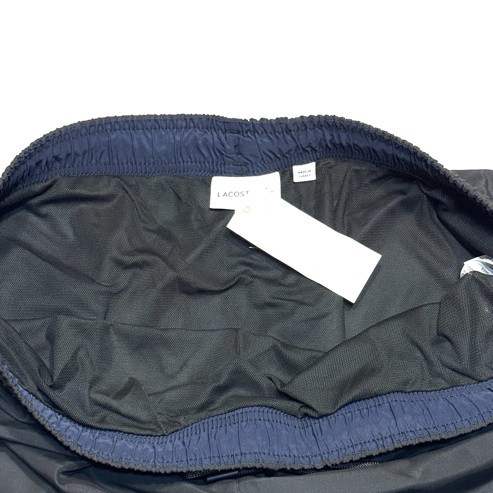 LACOSTE Mens Big and Tall Classic Logo Swim Trunks Shorts Black (MSRP $85)