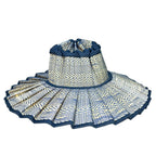 LORNA MURRAY x Veronica Beard Aegean Sea Capri Straw Maxi Hat Blue (MSRP $148)