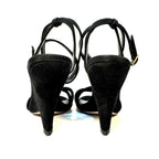 VERONICA BEARD Manuela Suede Leather Heel Strap Ankle Sandals Black (MSRP $450)