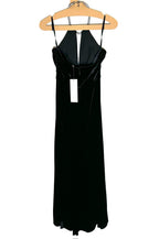 VERONICA BEARD Josette Velvet Sleeveless Crystal Halter Dress Black (MSRP $798)
