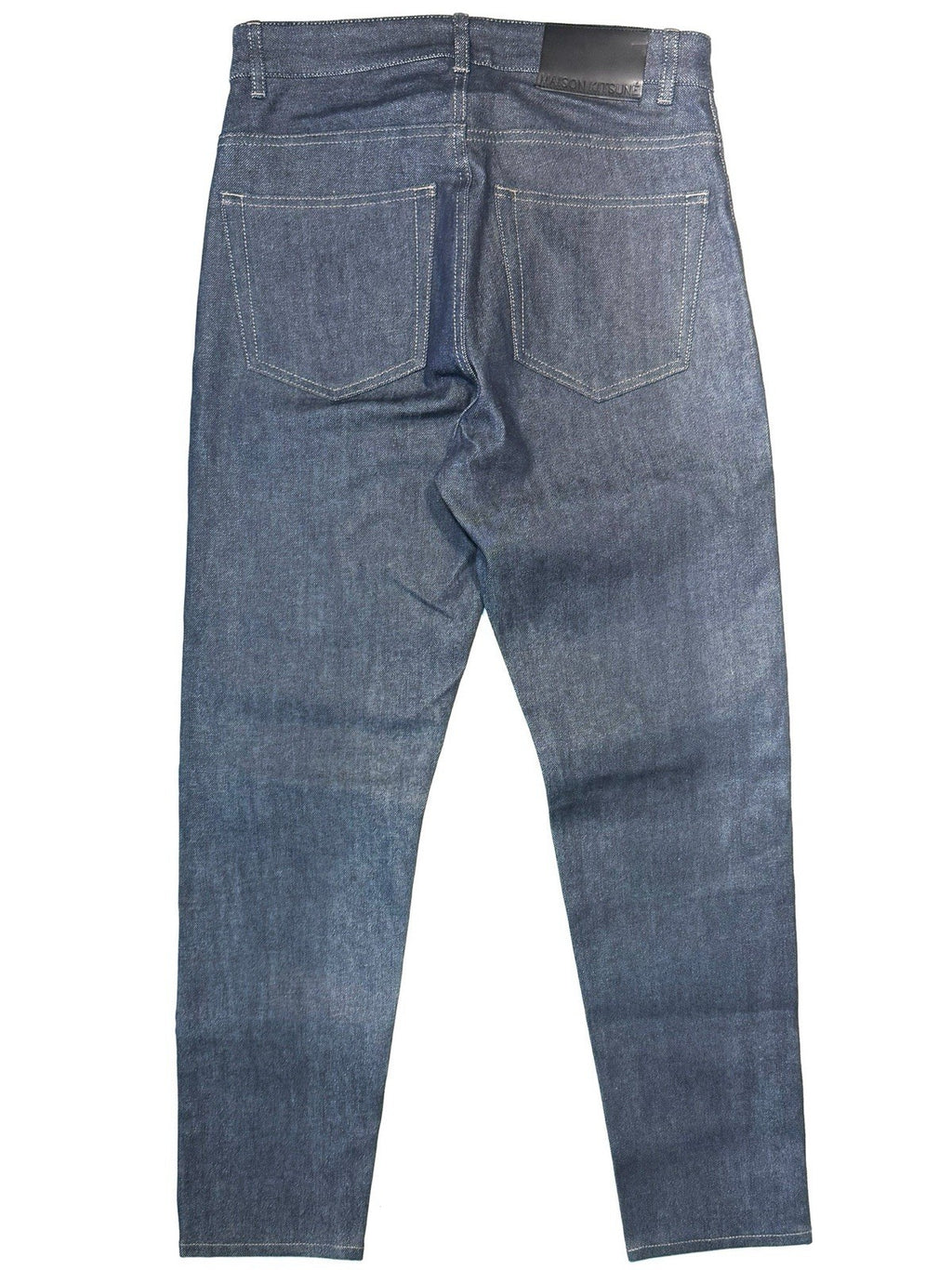 MAISON KITSUNE Mens Tapered Fit Japanese Denim Jeans Indigo Blue (MSRP $270)