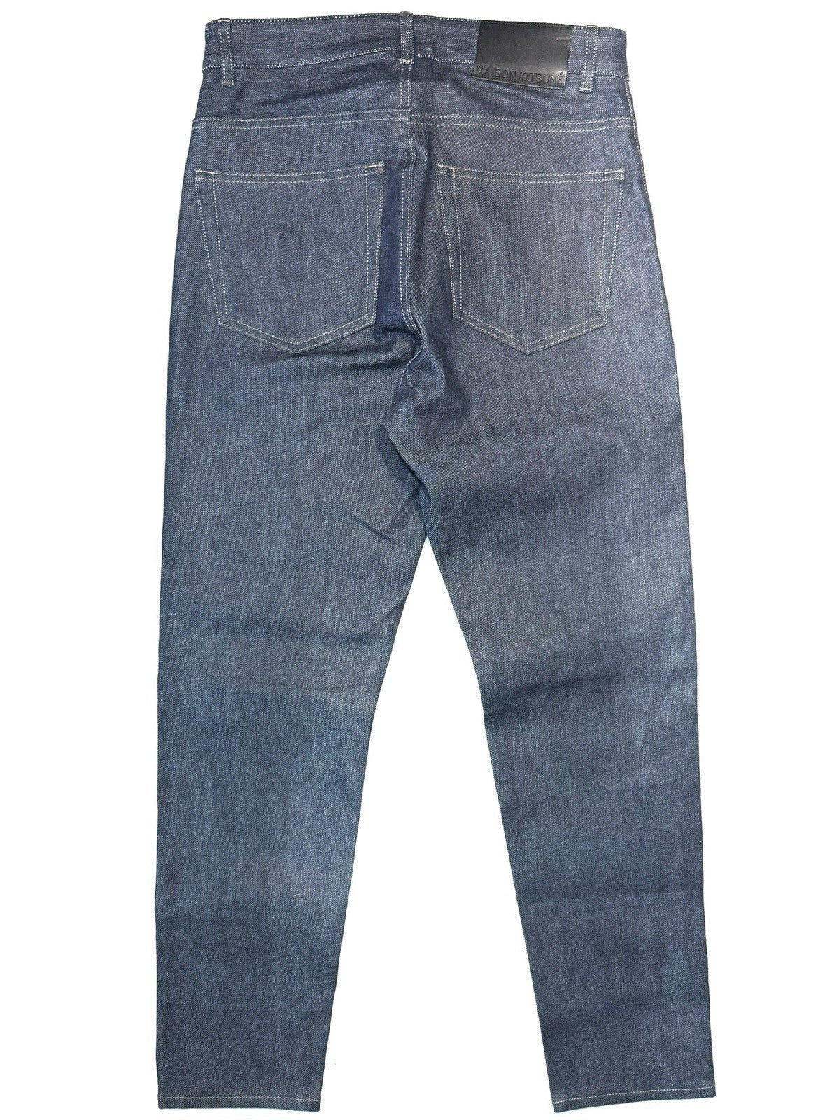 MAISON KITSUNE Mens Tapered Fit Japanese Denim Jeans Indigo Blue (MSRP $270)