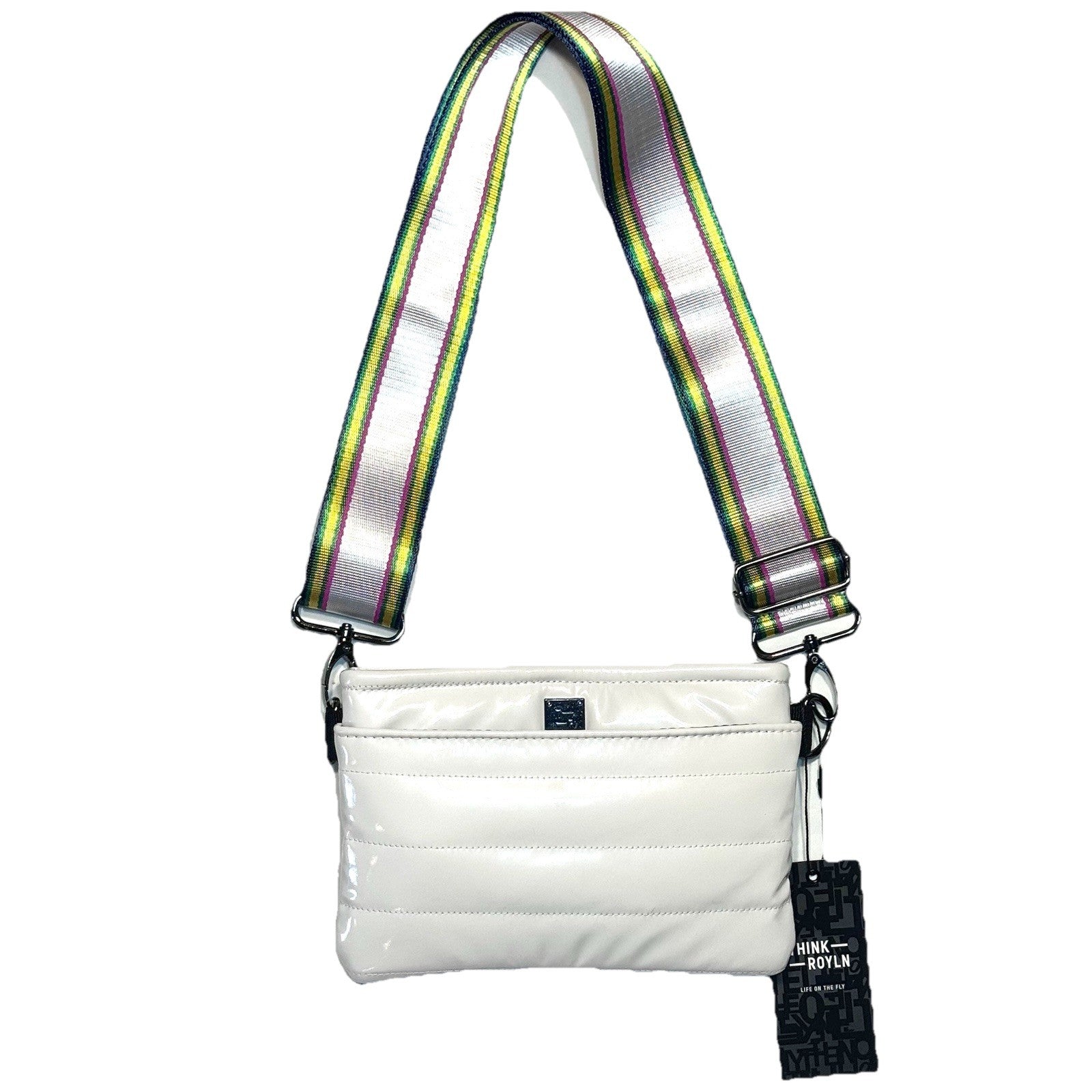 THINK ROYLN Bum Bag Shoulder Crossbody Patent Ivory White (MSRP $98)