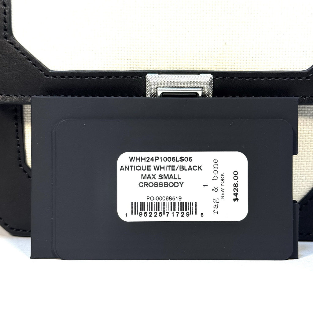 RAG & BONE Womens Max Flap Leather Antique Canvas Crossbody Bag Black -MSRP $428