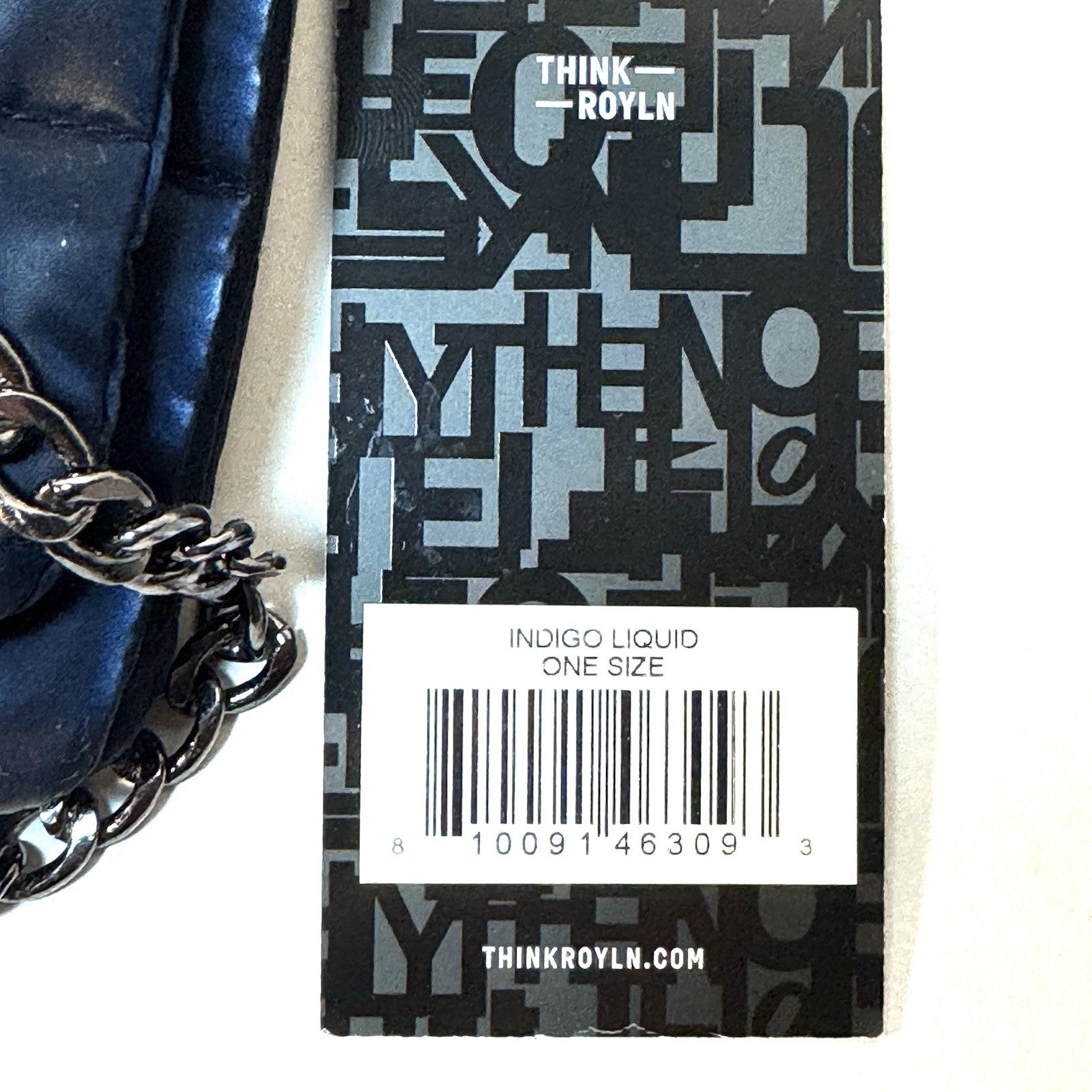 THINK ROYLN Crossbody Flap Bag On Chain Liquid Satin Indigo Blue (MSRP $98)