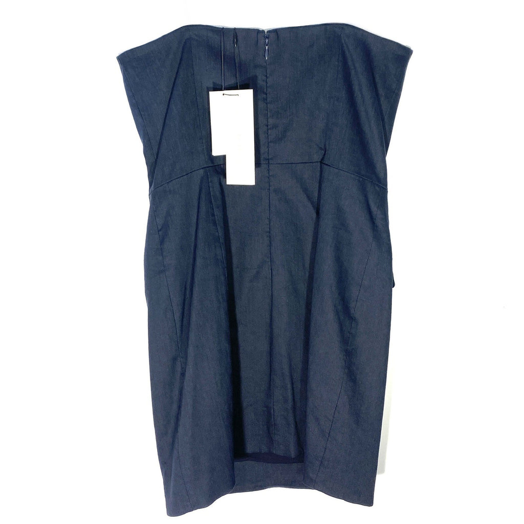 VERONICA BEARD Aldrich Button Linen Sleeveless Mini Dress Navy Blue (MSRP $548)