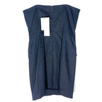 VERONICA BEARD Aldrich Button Linen Sleeveless Mini Dress Navy Blue (MSRP $548)