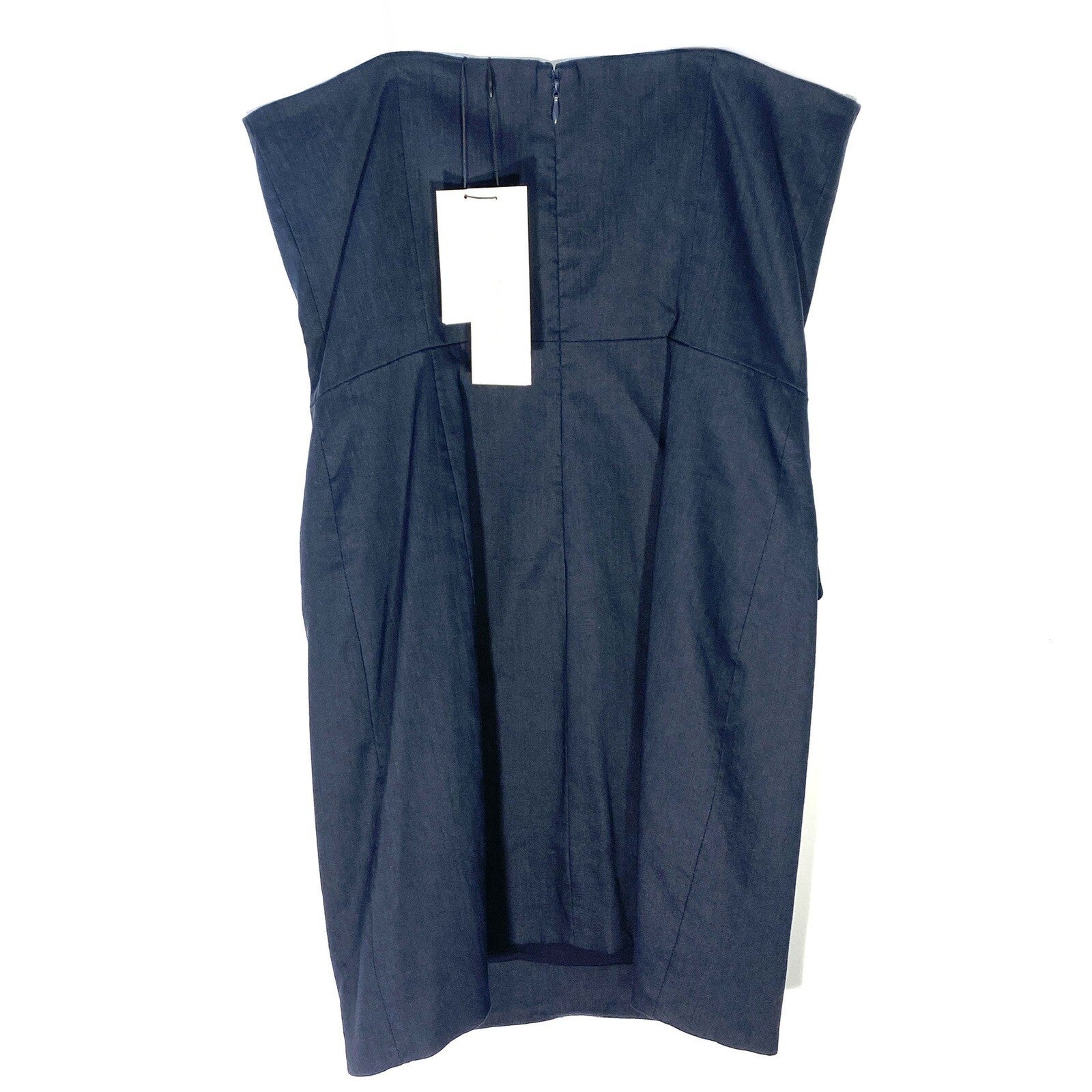 VERONICA BEARD Aldrich Button Linen Sleeveless Mini Dress Navy Blue (MSRP $548)