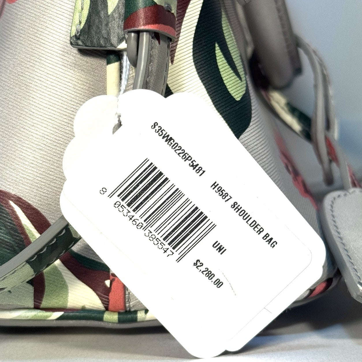 MAISON MARGIELA Womens 5AC Floral Leather Crossbody Bag Grey (MSRP $2,280)