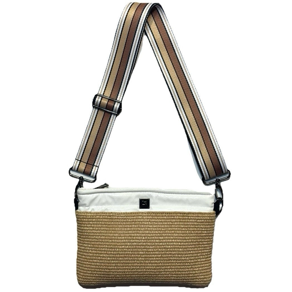 THINK ROYLN Yacht Bum Bag 2.0 Shoulder Crossbody Dune Raffia White (MSRP $118)