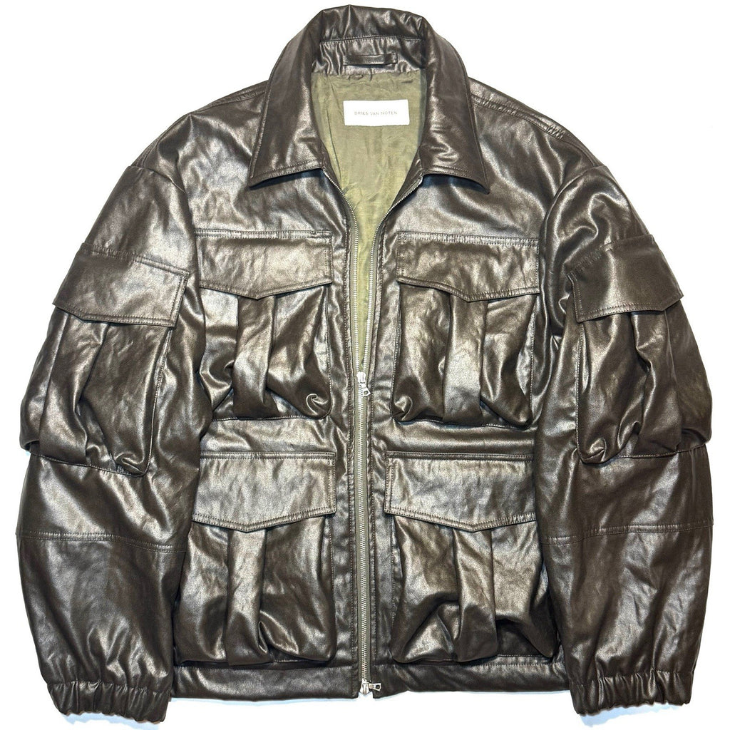 DRIES VAN NOTEN Mens Vow Bis 1502 M.W. Pocket Coat Khaki Brown (MSRP $1,595)