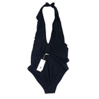 TORY BURCH Solid Tie One Piece Swimsuit Black S (MSRP $198)