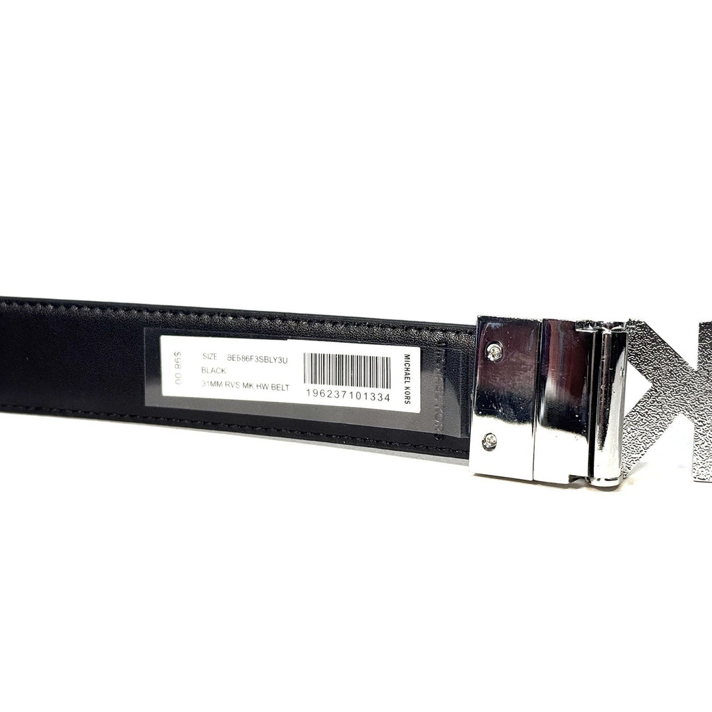 MICHAEL KORS Mens 31mm Reversible MK Logo Buckle Belt Black (MSRP $98)