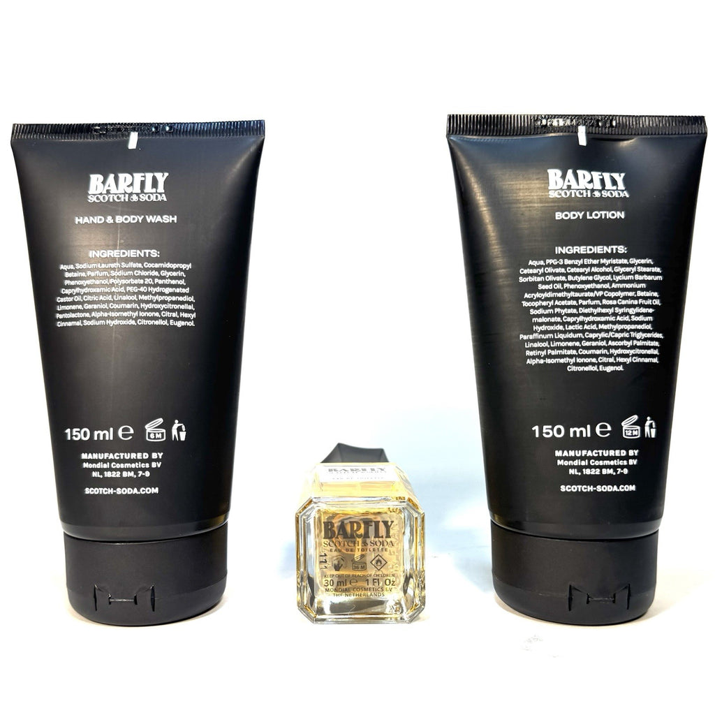 SCOTCH & SODA Unisex Barfly Eau De Toilette Cologne Perfume Wash Lotion Gift Set