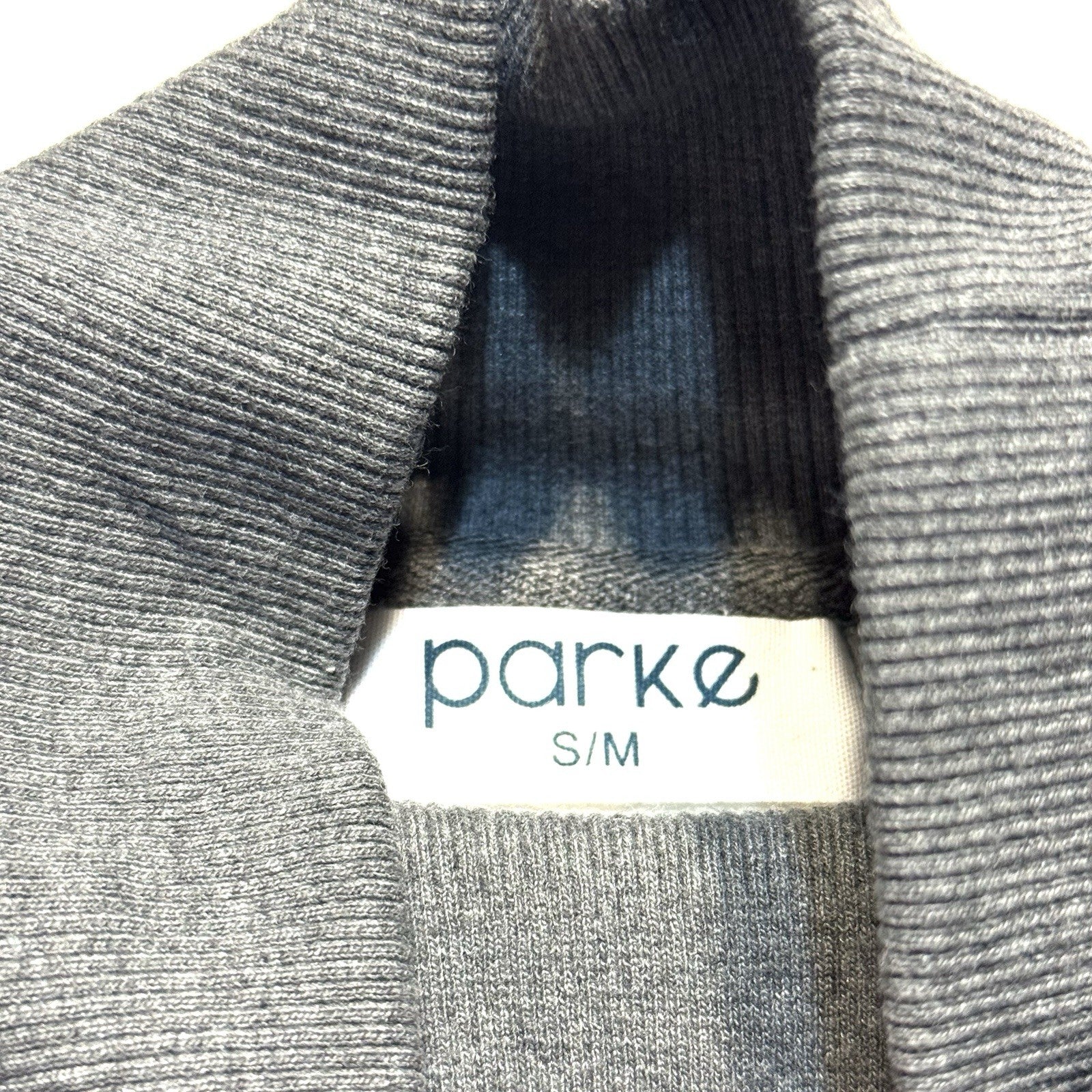 PARKE Womens Classic Heritage Mockneck Sweatshirt Light Grey S/M