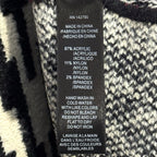 MAX SPORT Womens Geometric Stripe Poncho Black Burgundy O/S (MSRP $238)