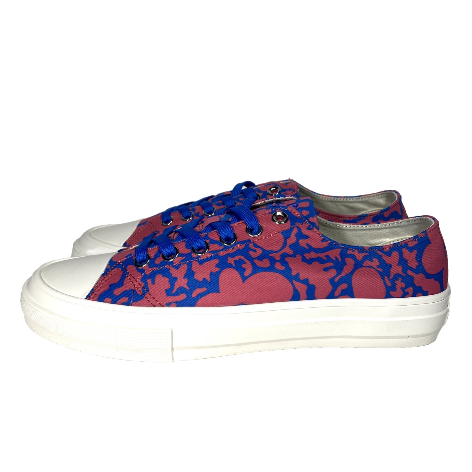 PS PAUL SMITH Mens Kinsey Floral Print Canvas Low Top Sneakers Red (MSRP $195)