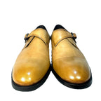 ERMENEGILDO ZEGNA Mens Monkstrap Siena Flex Leather Shoes Beige 11 (MSRP $780)