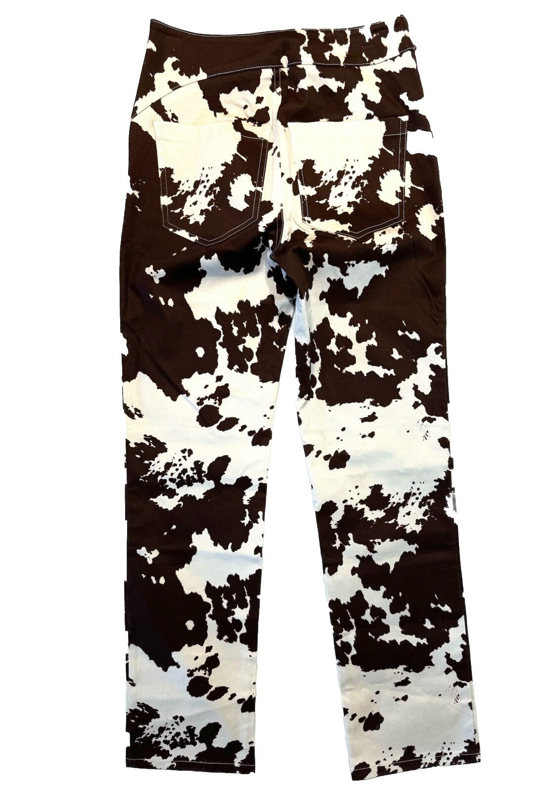 MIAOU Womens Lou Cow Print Belted Pants (MSRP $245)