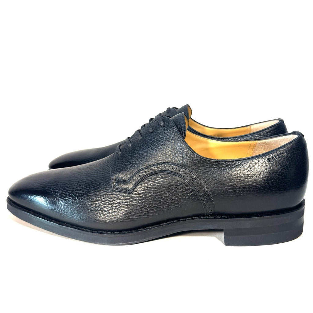 BALLY Scribe Mens Scrivani Deerskin Leather Derby Shoes Black 10 (MSRP $1,260)