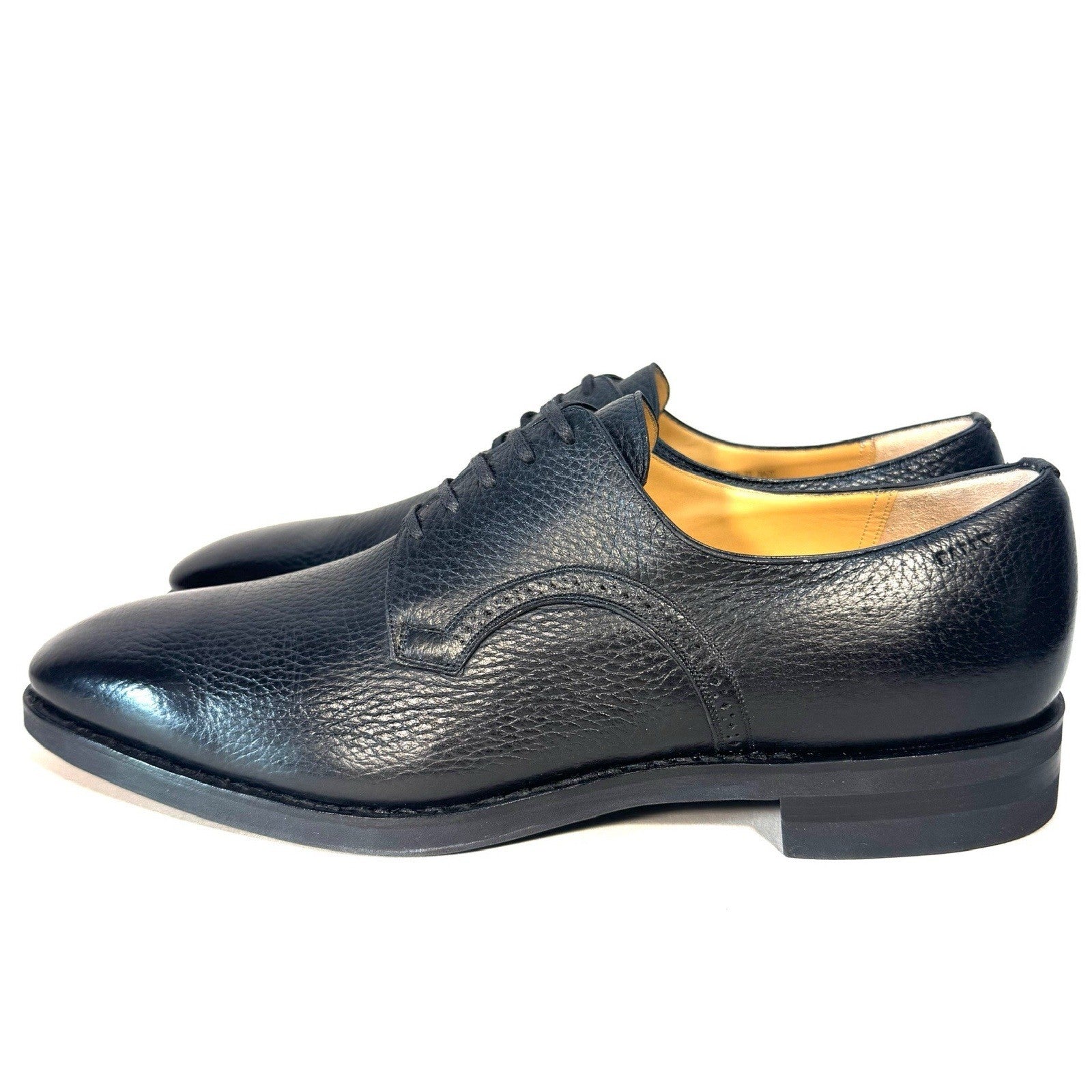 BALLY Scribe Mens Scrivani Deerskin Leather Derby Shoes Black 10 (MSRP $1,260)