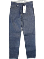 MAISON KITSUNE Mens Tapered Fit Japanese Denim Jeans Indigo Blue (MSRP $270)