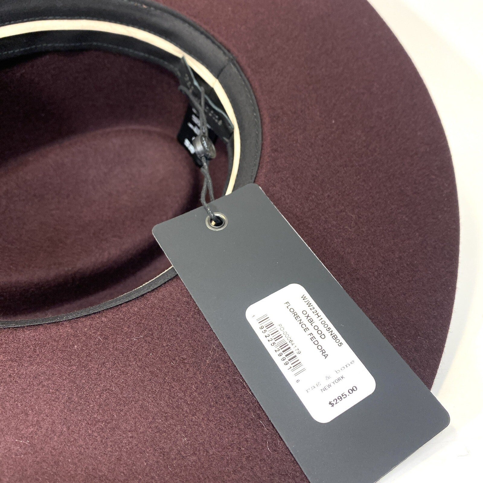 RAG & BONE Womens Florence Wool Felt Fedora Hat Oxblood Purple (MSRP $295)