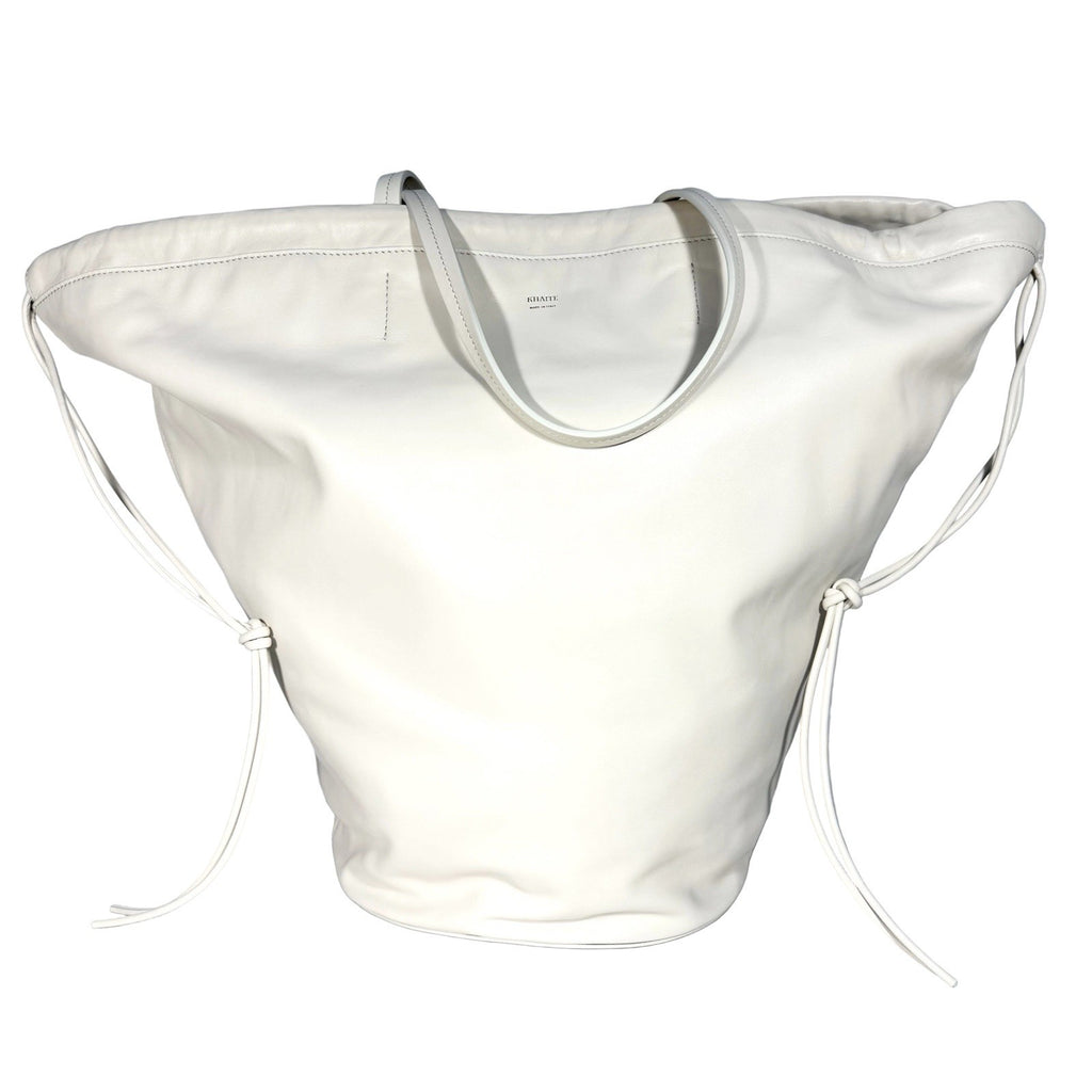 KHAITE Womens The Medium Osa Leather Tote Bag Ivory White (MSRP $2,600)