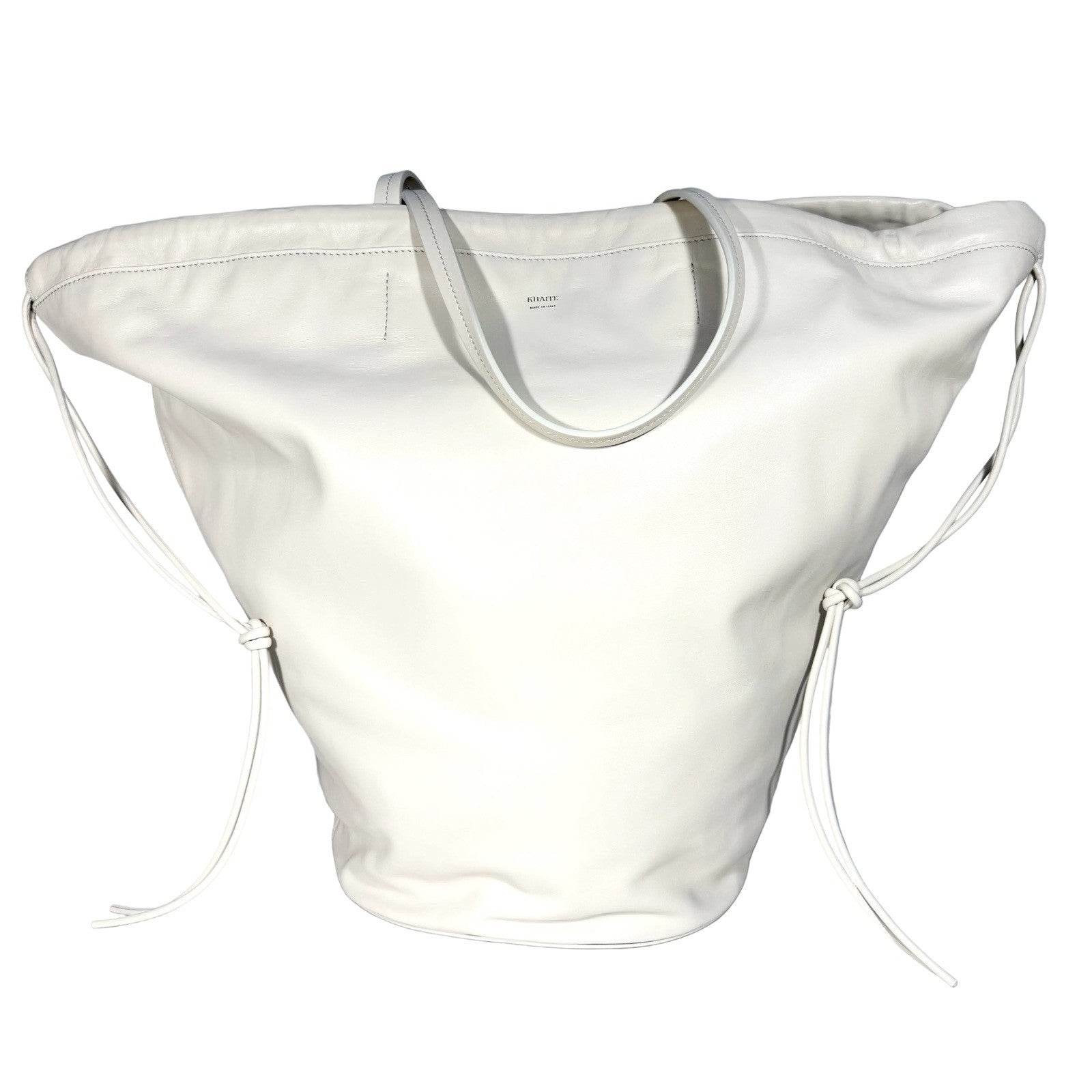 KHAITE Womens The Medium Osa Leather Tote Bag Ivory White (MSRP $2,600)