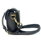 VERONICA BEARD Small Crest Lock Leather Trap Crossbody Bag Black (MSRP $398)