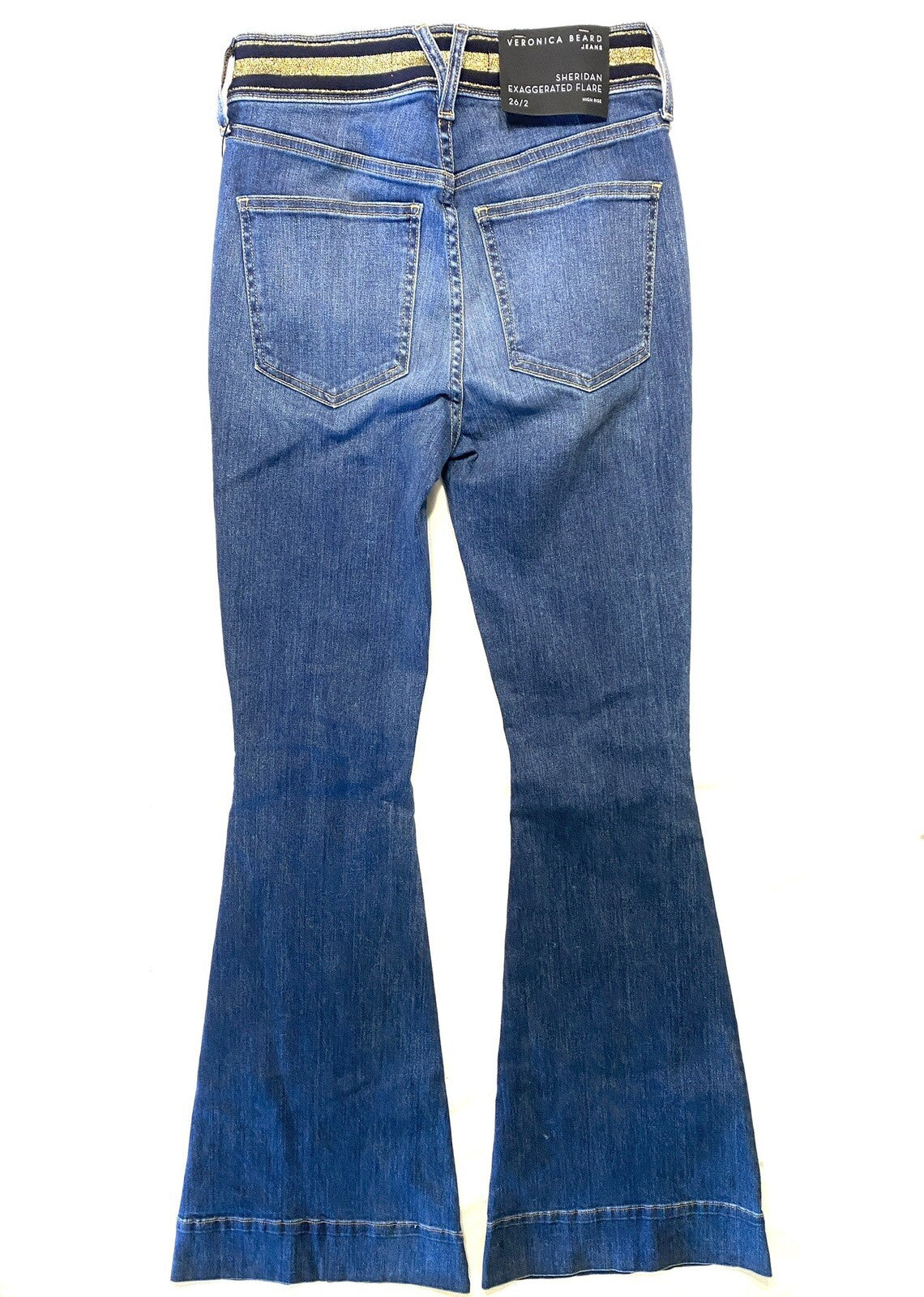 VERONICA BEARD Wonder Woman Sheridan Exaggerated Flare Jeans Blue (MSRP $398)