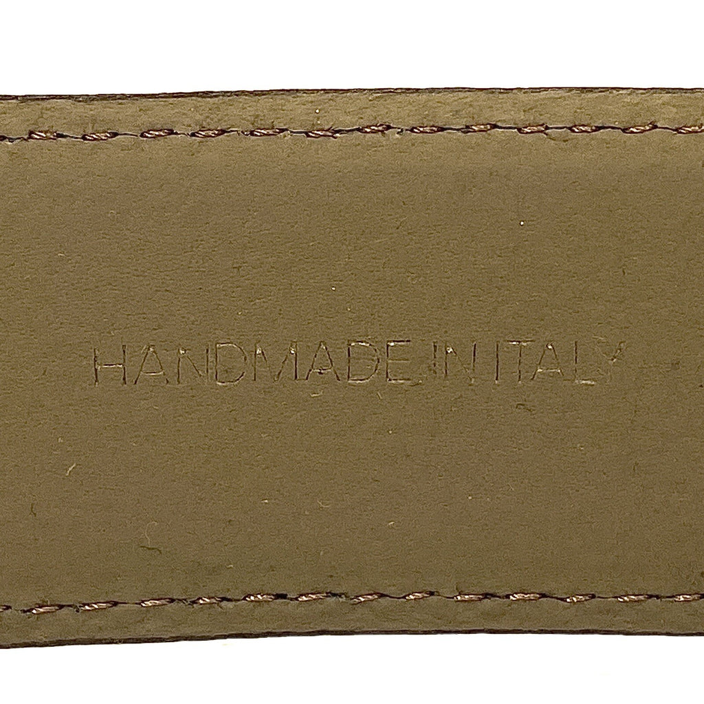 HUGO BOSS Mens Esily Handmade in Italy Leather Buckle Belt Brown
