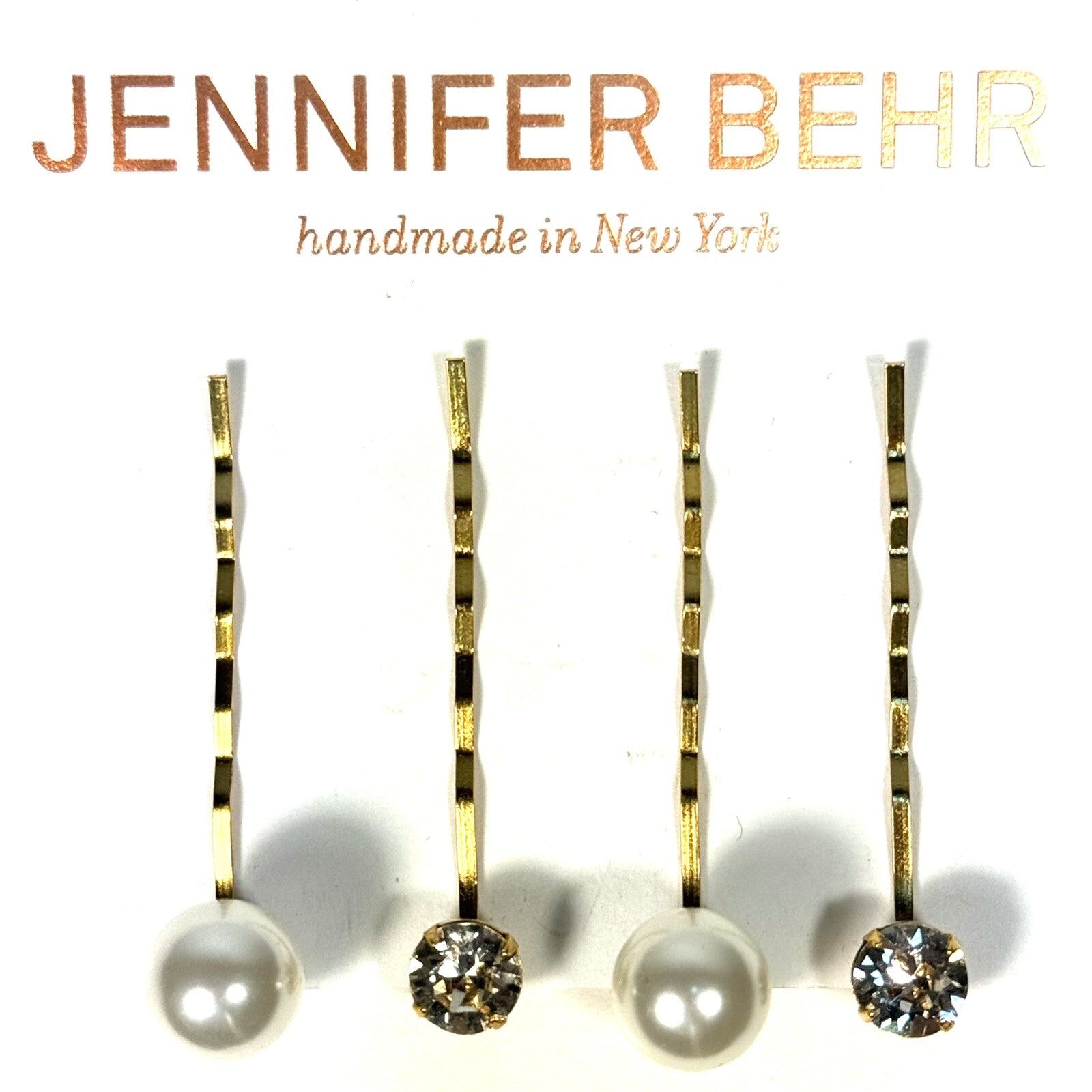 JENNIFER BEHR Gigi Pearl Crystal Rhinestone Bobby Pin Set (MSRP $128)