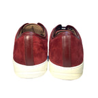 LANVIN Mens DDB1 Cap Toe Suede Leather Low Top Sneakers Burgundy 8 (MSRP $590)