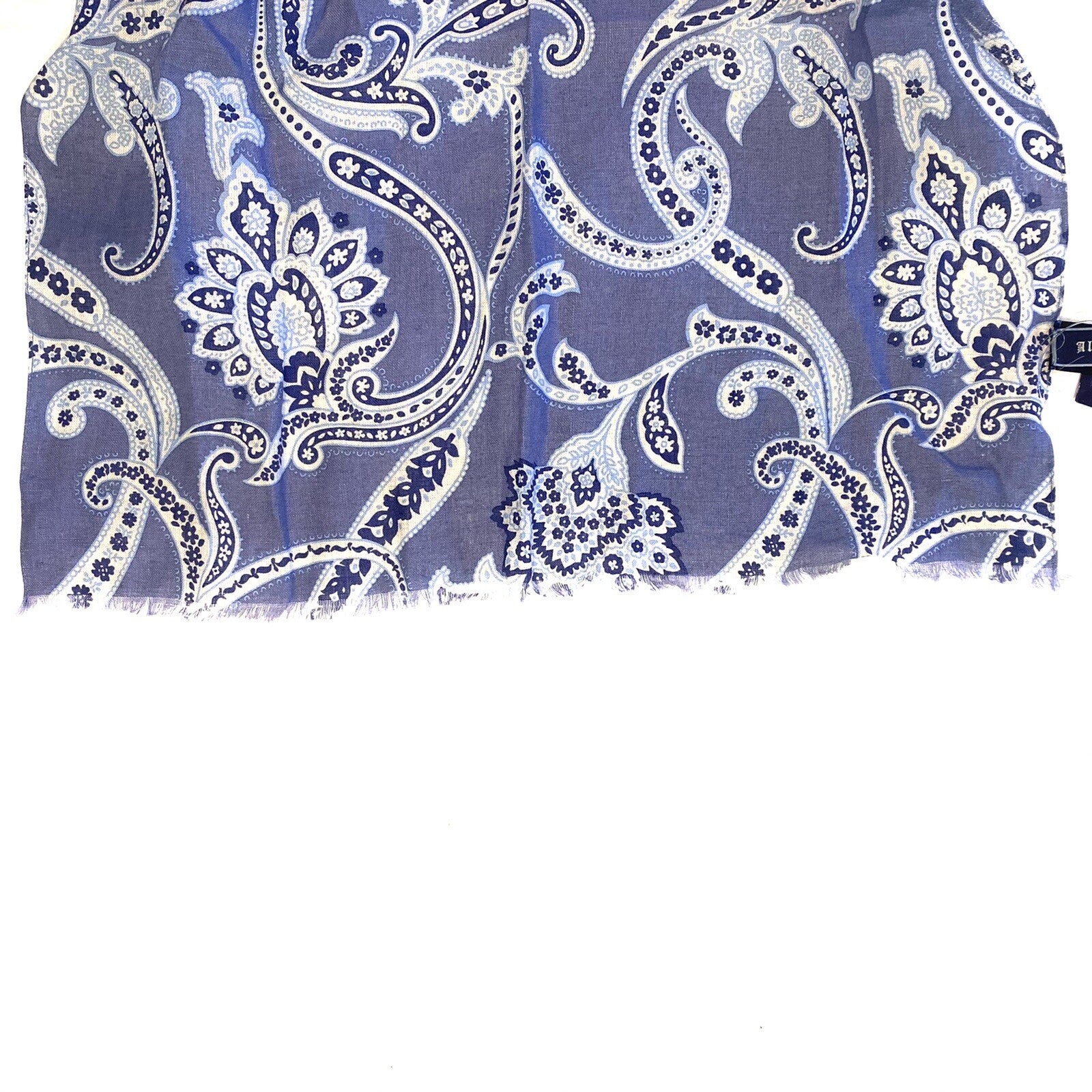 ALTEA Womens Linen Paisley Lightweight Scarf Lavender Blue (MSRP $145)