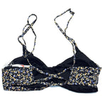 PRANA Womens Jess Reversible Bikini Swim Top Black Petals (MSRP $65)