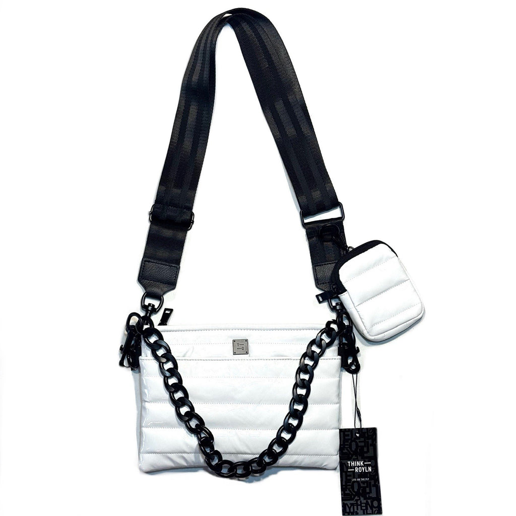 THINK ROYLN Downtown Crossbody Bag Patent White (MSRP $148)