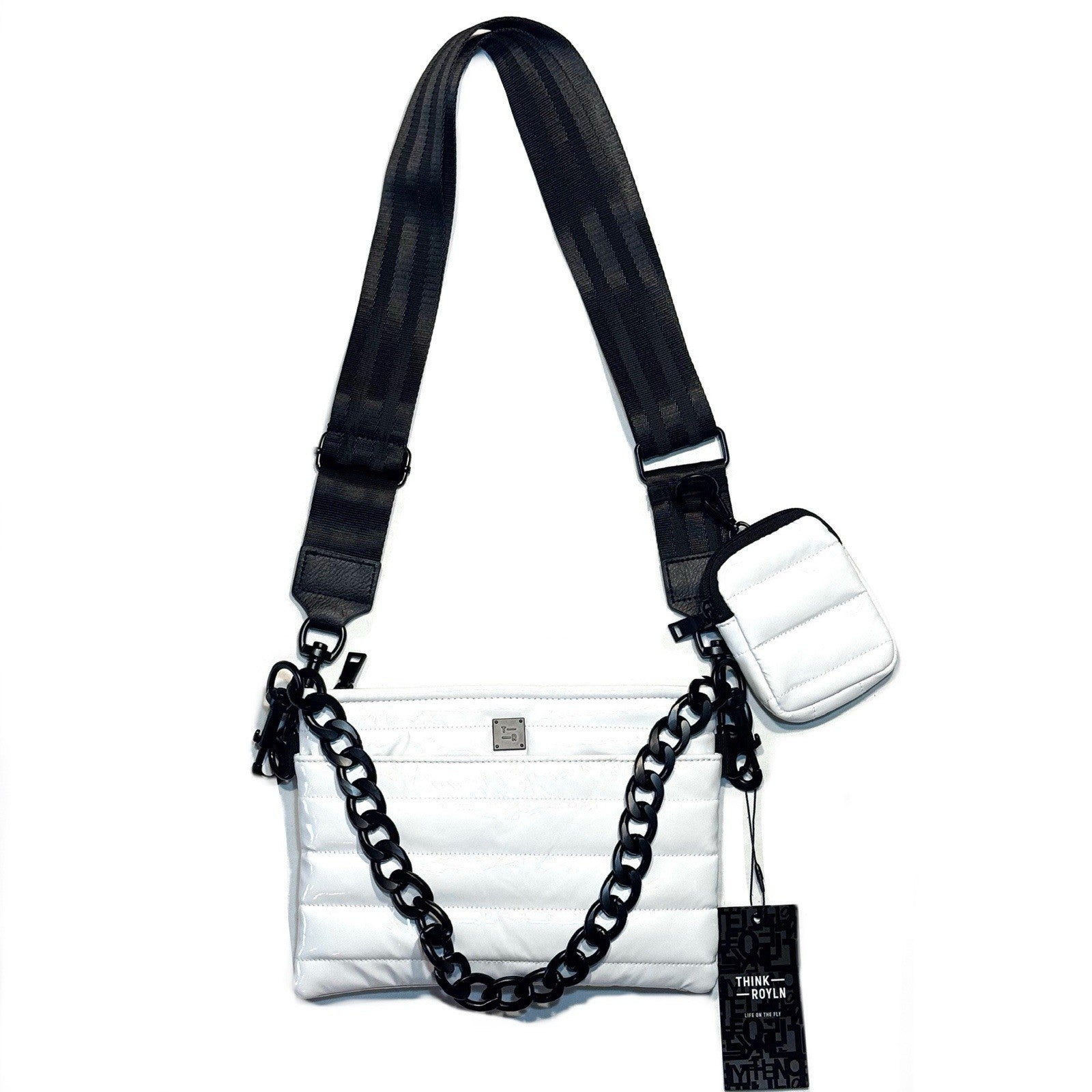 THINK ROYLN Downtown Crossbody Bag Patent White (MSRP $148)