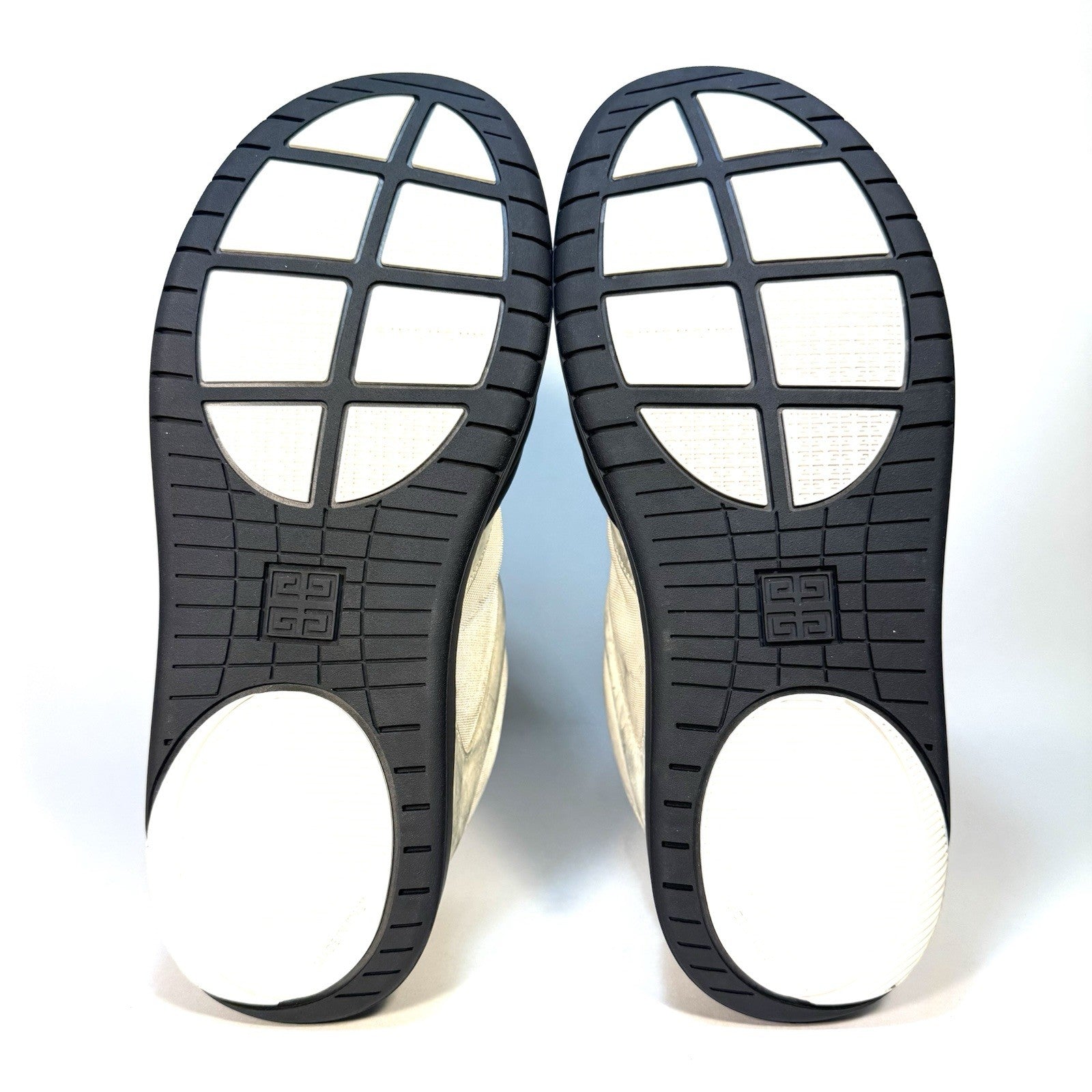 GIVENCHY Mens Mid Top Leather Canvas Distressed Skate Sneakers White (MSRP $975)