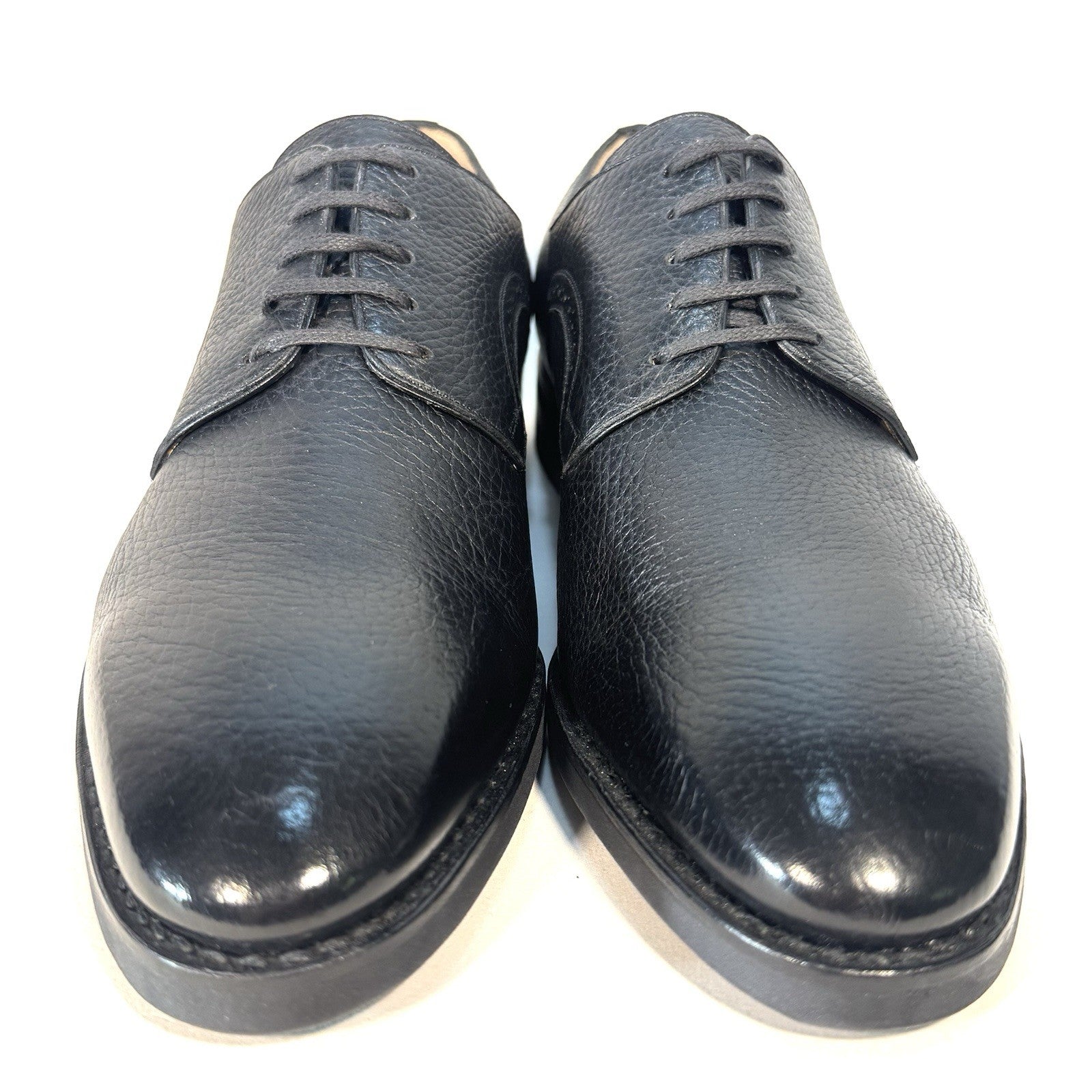 BALLY Scribe Mens Scrivani Deerskin Leather Derby Shoes Black 10 (MSRP $1,260)