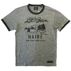 LL BEAN x TODD SNYDER Mens Maine Logo Print Short Sleeve T Shirt Charcoal Grey
