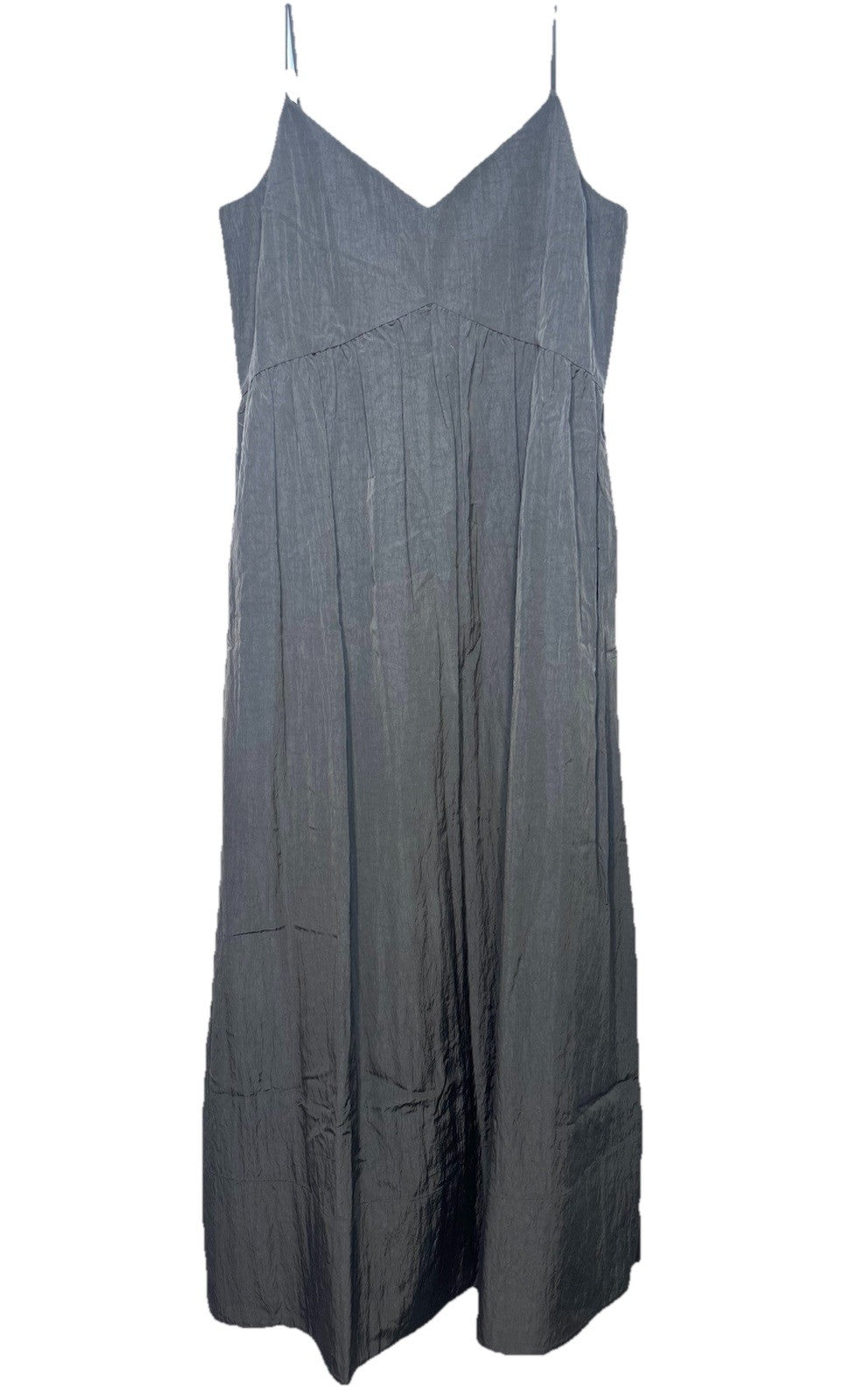 JENNI KAYNE Womens Taffeta Peninsula Strap Maxi Dress Charcoal Grey (MSRP $425)
