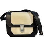 RAG & BONE Womens Max Flap Leather Antique Canvas Crossbody Bag Black -MSRP $428