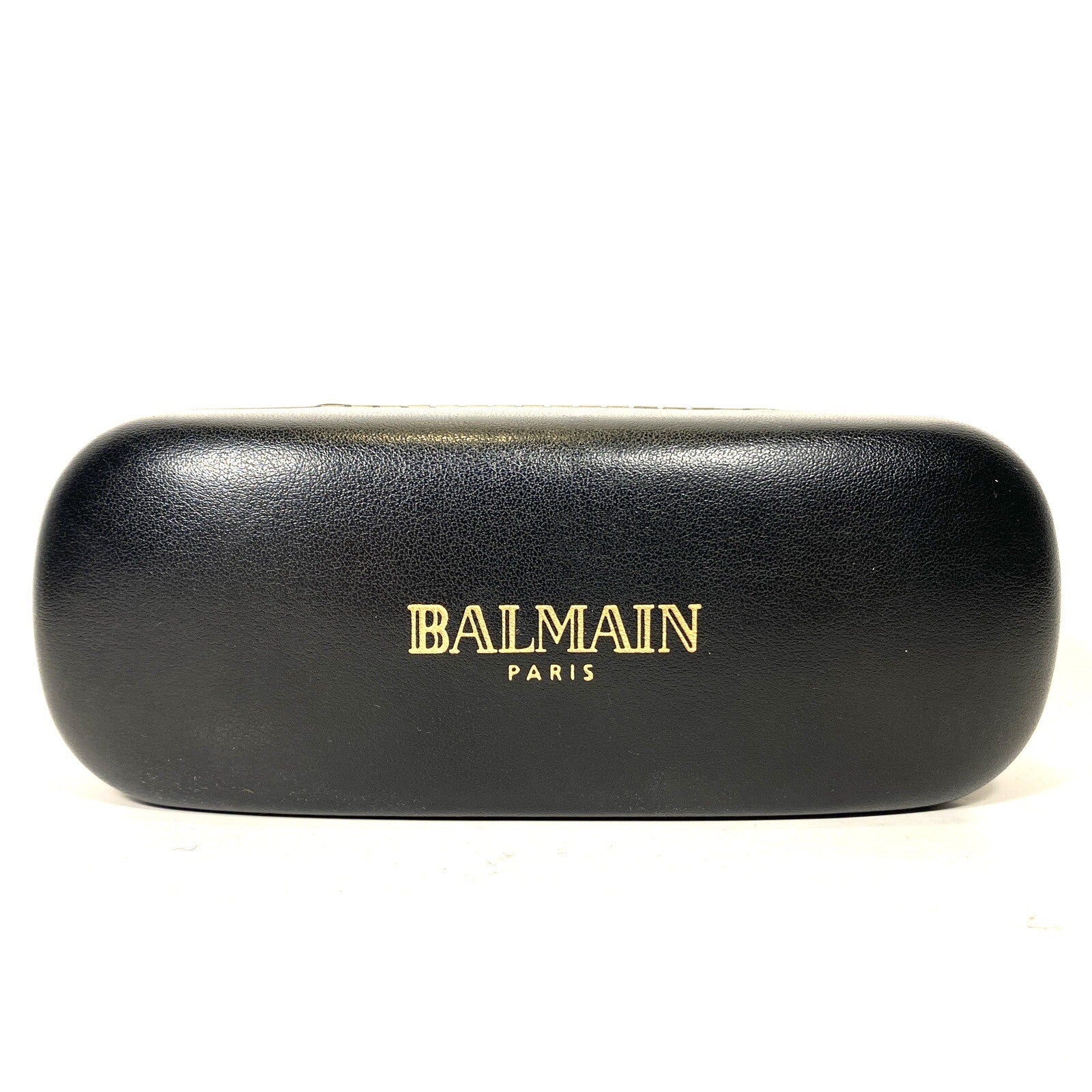 BALMAIN Leather Logo Eyeglasses Case Black