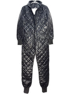 LUXTON Womens Original Quilted Ski Jumpsuit Black (MSRP $850)